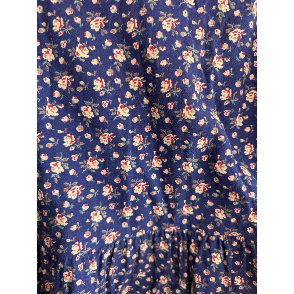 Laura Ashley Vintage bow ruffle collar prairie dress Cottage core Britain Sz-8 - Picture 13 of 15